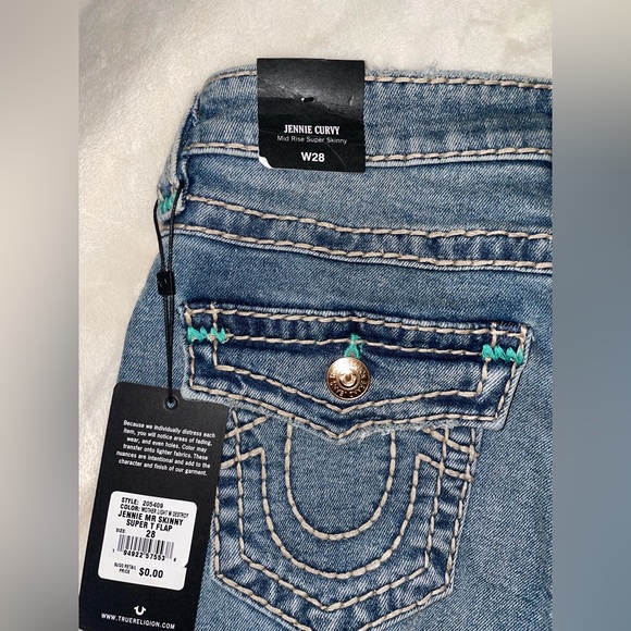 Womens True Religion Skinny Jeans Big T Stitch - Picture 3 of 8